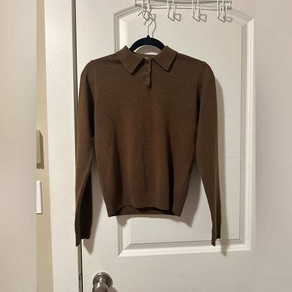 Vintage University Colour of Popeyes Cashmere Like Collared Sweater